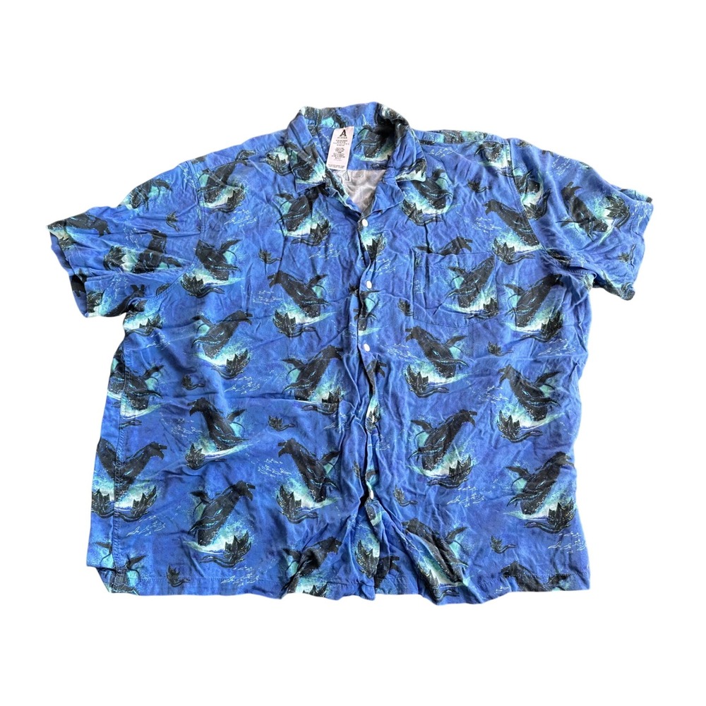 Disney Avatar The Way of Water Tulkun‎ Button Down Shirt Mens 3XL Blue